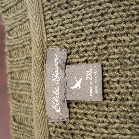 Olive Eddie Bauer Cardigan Sweater - Picture 4 of 6